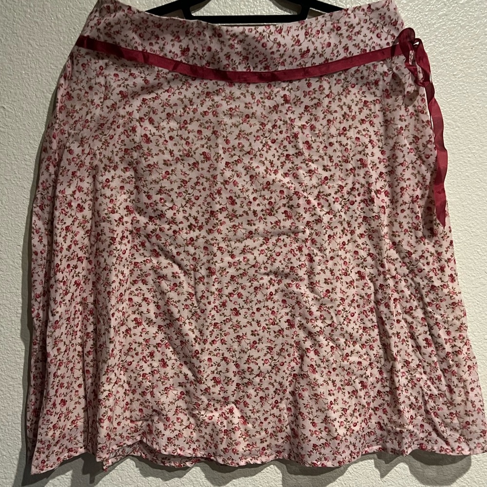 Y2K floral cotton skirt